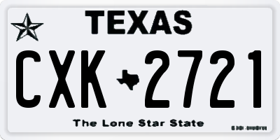 TX license plate CXK2721