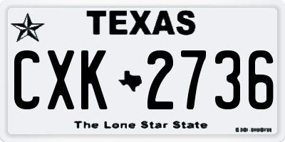 TX license plate CXK2736
