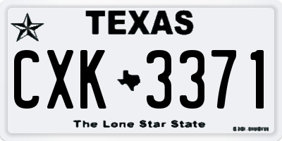 TX license plate CXK3371