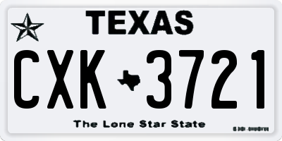 TX license plate CXK3721