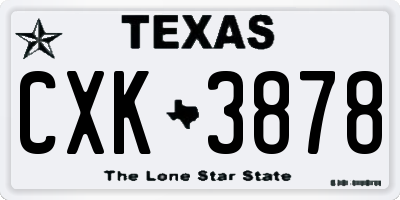 TX license plate CXK3878