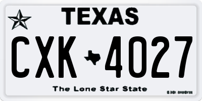 TX license plate CXK4027