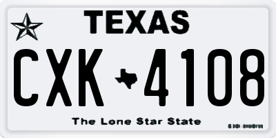 TX license plate CXK4108