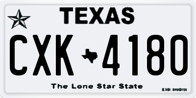 TX license plate CXK4180