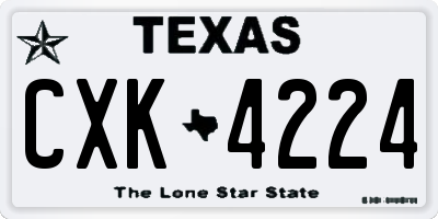 TX license plate CXK4224