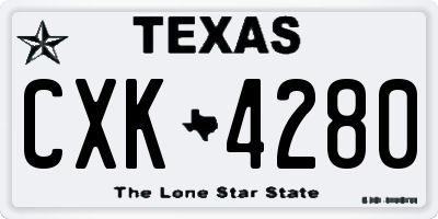TX license plate CXK4280
