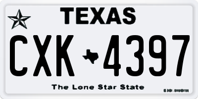 TX license plate CXK4397