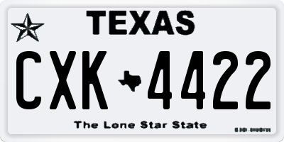 TX license plate CXK4422