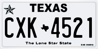 TX license plate CXK4521