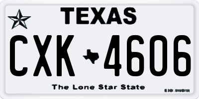 TX license plate CXK4606