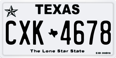 TX license plate CXK4678
