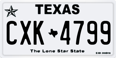 TX license plate CXK4799
