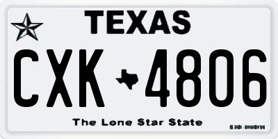 TX license plate CXK4806
