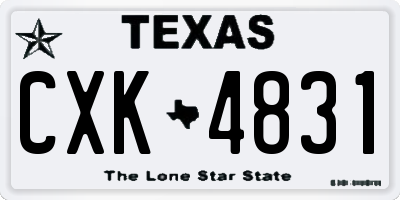TX license plate CXK4831