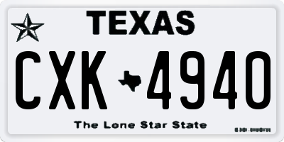 TX license plate CXK4940