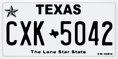 TX license plate CXK5042