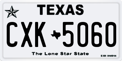TX license plate CXK5060