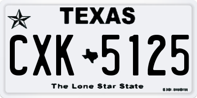 TX license plate CXK5125