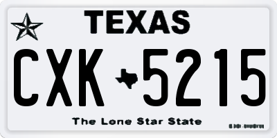 TX license plate CXK5215