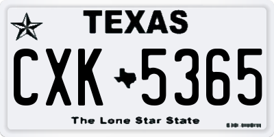 TX license plate CXK5365