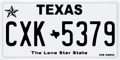 TX license plate CXK5379