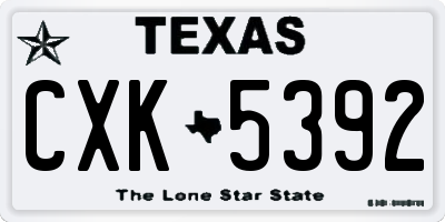 TX license plate CXK5392