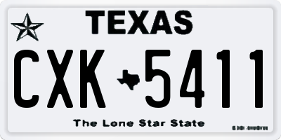 TX license plate CXK5411
