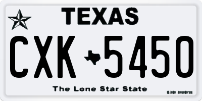 TX license plate CXK5450