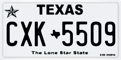 TX license plate CXK5509