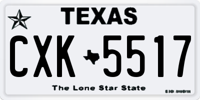 TX license plate CXK5517