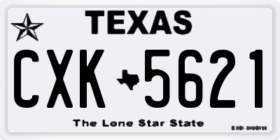 TX license plate CXK5621