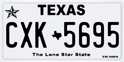 TX license plate CXK5695