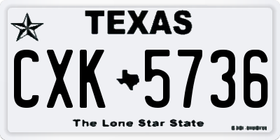 TX license plate CXK5736