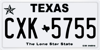 TX license plate CXK5755