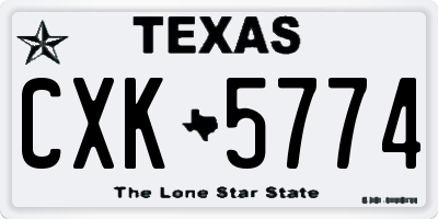 TX license plate CXK5774
