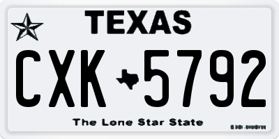 TX license plate CXK5792