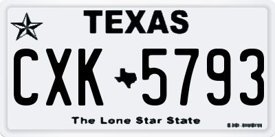 TX license plate CXK5793