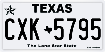 TX license plate CXK5795