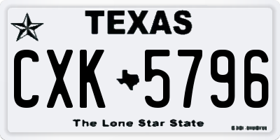 TX license plate CXK5796