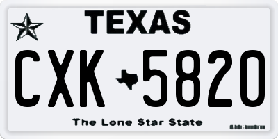 TX license plate CXK5820