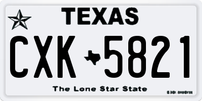 TX license plate CXK5821