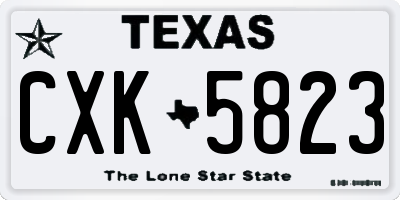 TX license plate CXK5823
