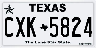 TX license plate CXK5824
