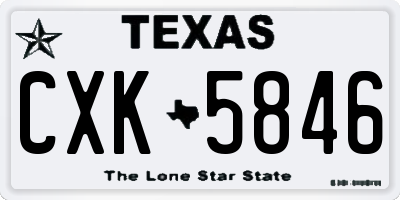 TX license plate CXK5846