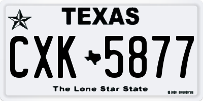 TX license plate CXK5877