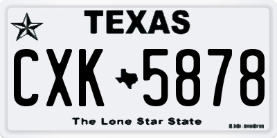 TX license plate CXK5878