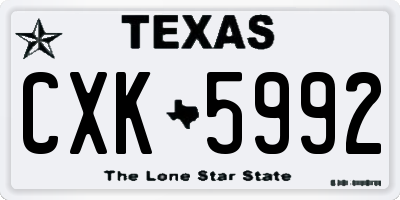 TX license plate CXK5992