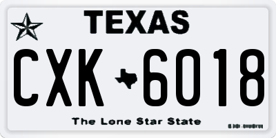 TX license plate CXK6018