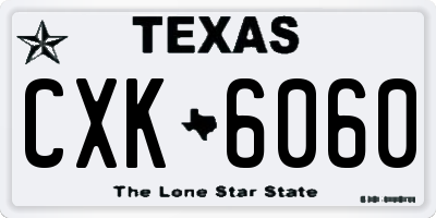 TX license plate CXK6060