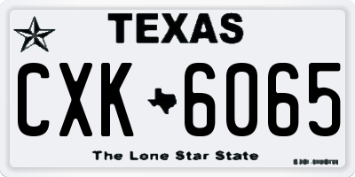 TX license plate CXK6065